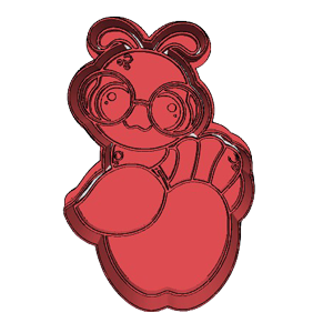 Apple and Worm Cookie Cutter