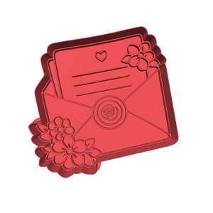 Floral Letter Envelope Cookie Cutter