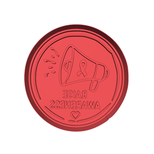 Cancer Awareness Ribbon & Hands Cookie Cutter