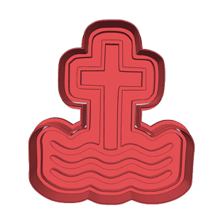 Cross on Water Cookie Cutter