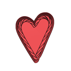 Candy Cane Heart Cookie Cutter