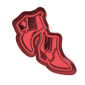 Western Cowboy Boots Cookie Cutter