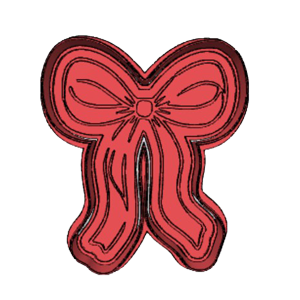 Coquette Double Ribbon Bow Cookie Cutter