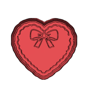 Coquette Heart with Bow Cookie Cutter