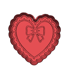 Coquette Heart Bow Cookie Cutter