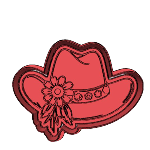 Cowboy Hat with Flowers Cookie Cutter