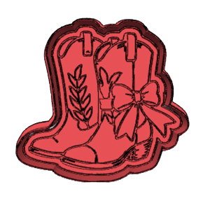 Cowboy Boots & Flowers Cookie Cutter