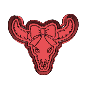 Western Longhorn Skull & Bow Cookie Cutter