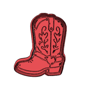 Western Cowboy Boots Cookie Cutter