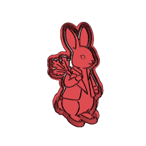 Easter Bunny with Bow Cookie Cutter