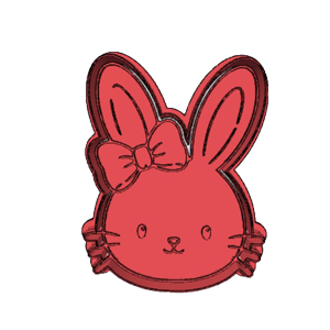 Easter Bunny Face with Bow Cookie Cutter
