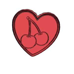 Cherry Heart Cookie Cutter