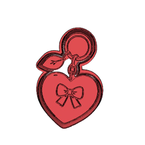 Cherry Heart with Bow Cookie Cutter