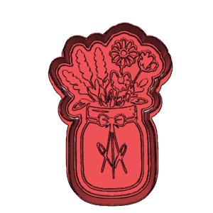 Forestcore Wildflower Vase Cookie Cutter