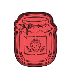 Forestcore Strawberry Jam Jar Cookie Cutter