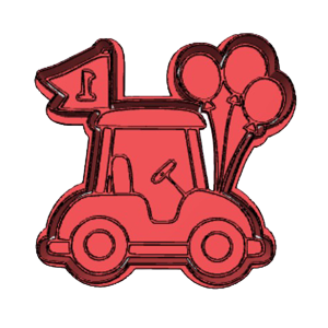 Golf Cart with Balloons Cookie Cutter