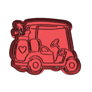 Golf Cart with Clubs Cookie Cutter