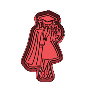 Graduation Girl in Cap & Gown Cookie Cutter
