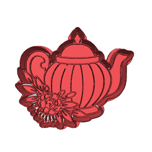 High Tea Floral Teapot & Flowers Cookie Cutter