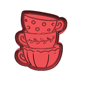 High Tea Stacked Teacups Cookie Cutter