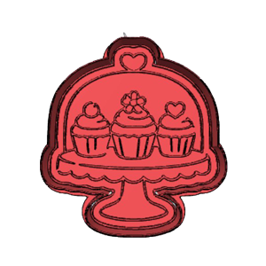 High Tea Cupcake Stand Cookie Cutter