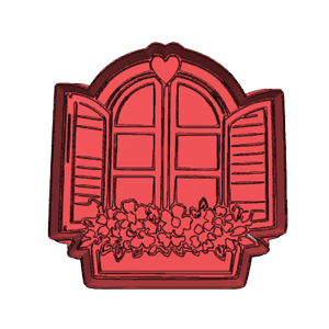 Home Window with Flowers Cookie Cutter