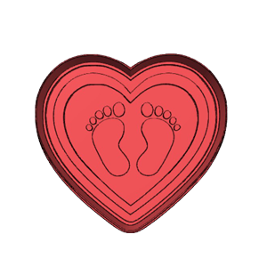 Infertility Awareness Heart & Baby Feet Cookie Cutter