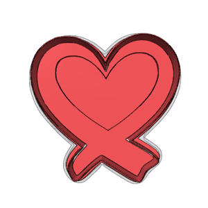 Infertility Awareness Heart Ribbon Cookie Cutter