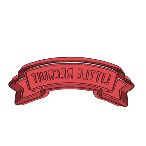 Military “Little Recruit” Banner Cookie Cutter