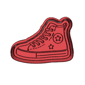 Retro High-Top Sneaker Cookie Cutter