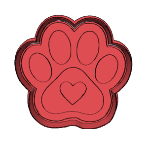 Paw Print Heart Cookie Cutter