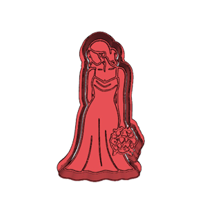 Elegant Bridal Gown Cookie Cutter