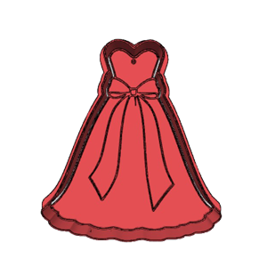 Bow Detail Wedding Gown Cookie Cutter