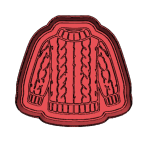 Cable Knit Sweater Cookie Cutter