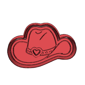 Heart Cowboy Hat Cookie Cutter