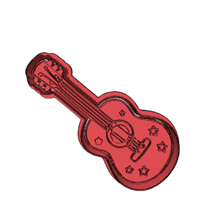 Guitar with Stars Cookie Cutter