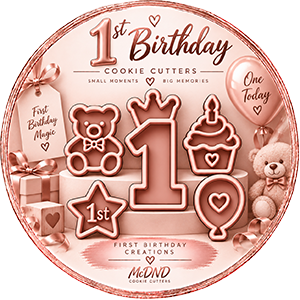 1st Birthday Cookie Cutters