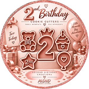 2nd Birthday Cookie Cutters