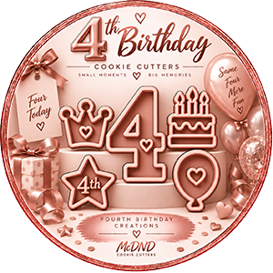 4th Birthday Cookie Cutters