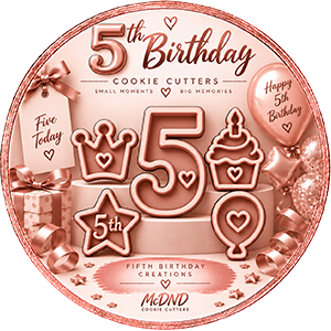 5th Birthday Cookie Cutters