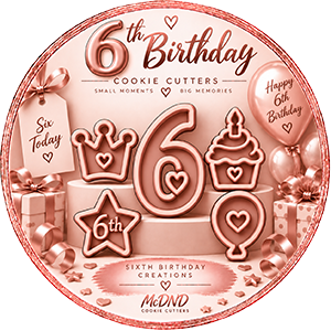6th Birthday Cookie Cutters