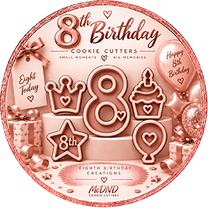 8th Birthday Cookie Cutters