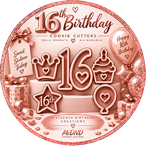 16th Birthday Cookie Cutters