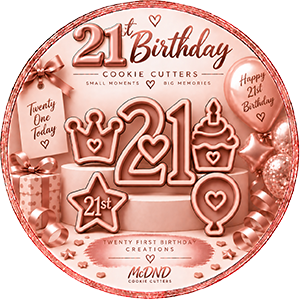 21st Birthday Cookie Cutters