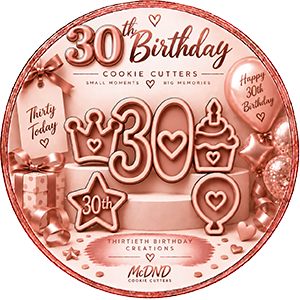 30th Birthday Cookie Cutters