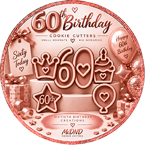 60th Birthday Cookie Cutters