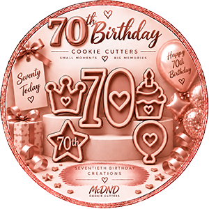 70th Birthday Cookie Cutters