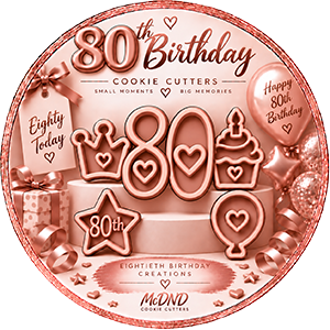 80th Birthday Cookie Cutters
