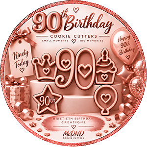 90th Birthday Cookie Cutters