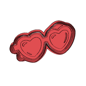 Heart Glasses Cookie Cutter